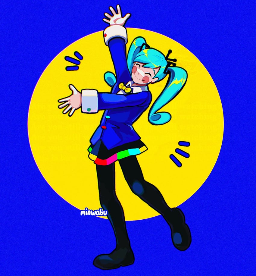 hatsune miku (vocaloid and 1 more) drawn by minwabu