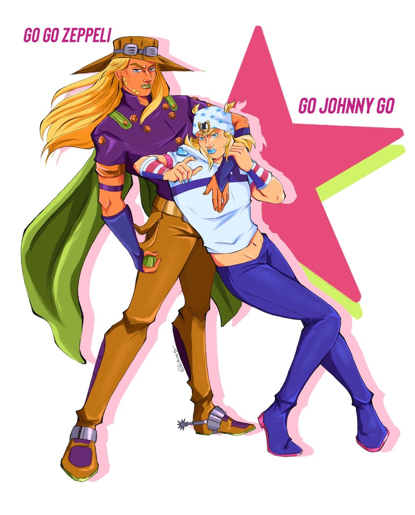 johnny joestar and gyro zeppeli (jojo no kimyou na bouken and 1 more) drawn by ajxtweety