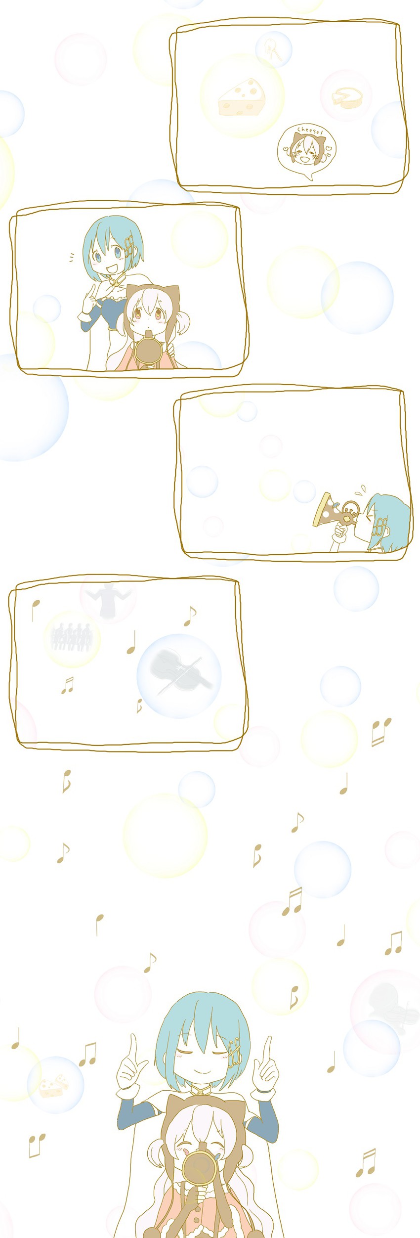 miki sayaka and momoe nagisa (mahou shoujo madoka magica and 1 more) drawn by keiru