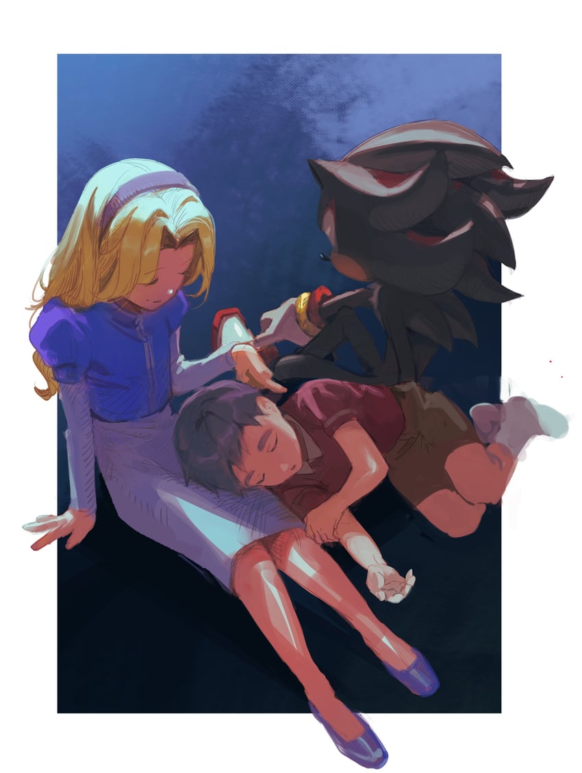 shadow the hedgehog, maria robotnik, and commander (sonic and 1 more) drawn by doanyttiott