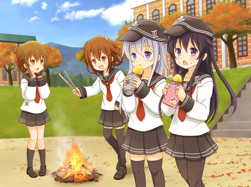 hibiki, inazuma, ikazuchi, and akatsuki (kantai collection) drawn by eijima_moko