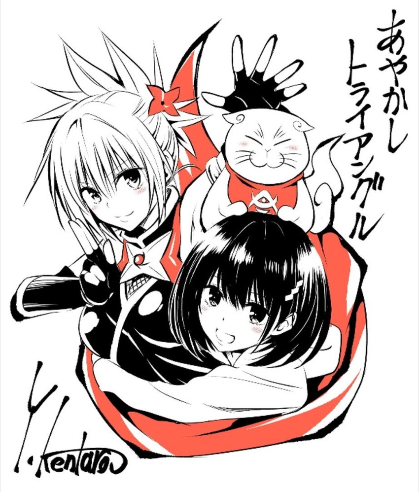 kazamaki matsuri, kanade suzu, and shirogane (ayakashi triangle) drawn by yabuki_kentarou