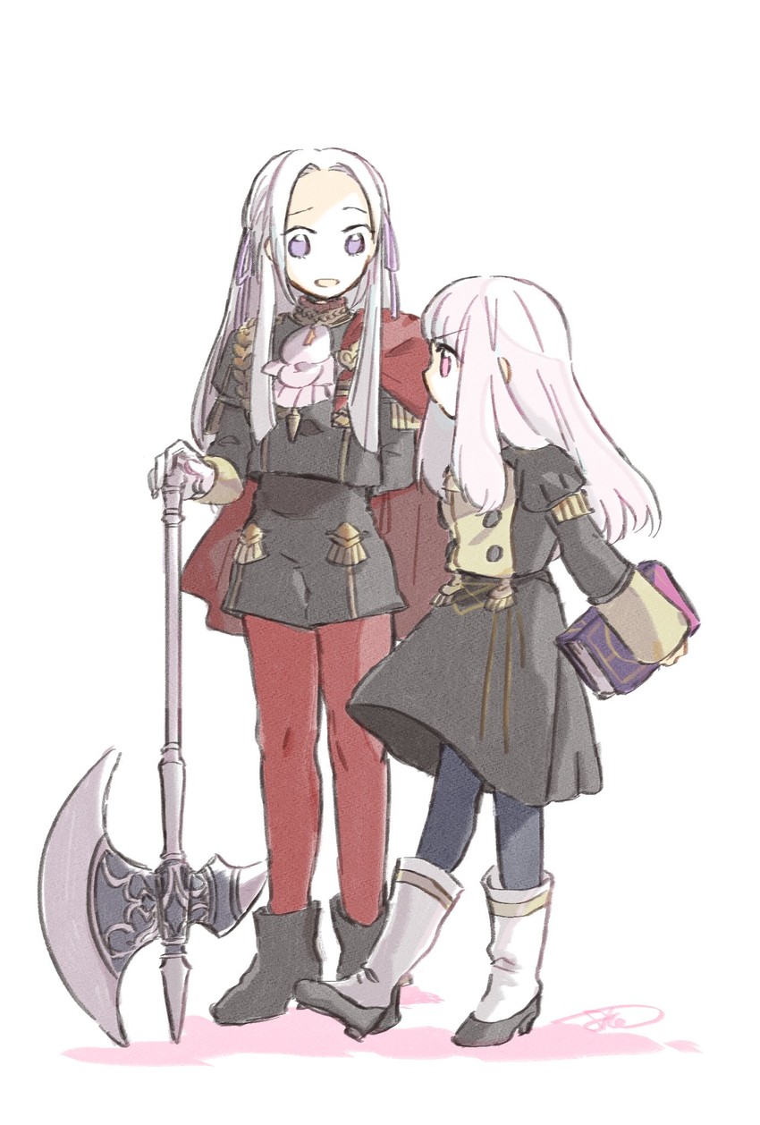 edelgard von hresvelg and lysithea von ordelia (fire emblem and 2 more) drawn by batoson54
