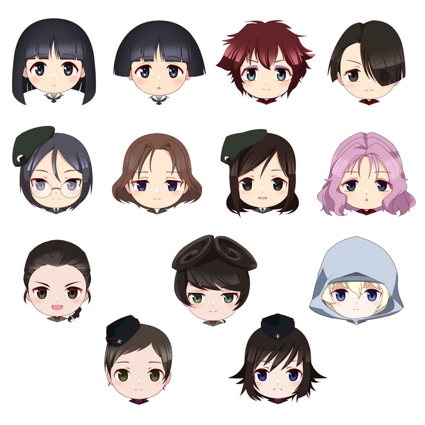 hosomi shizuko, tamada tamaki, youko, azumi, rumi, and 8 more (girls und panzer) drawn by mito_oguri