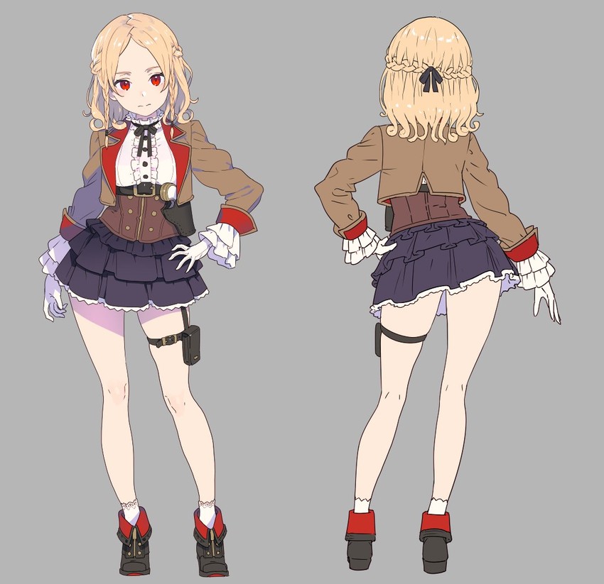 girl with thigh pouch (original) drawn by enkyo_yuuichirou