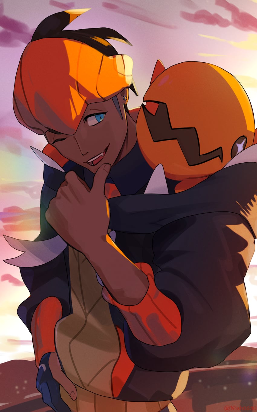 raihan and trapinch (pokemon and 1 more) drawn by hsin