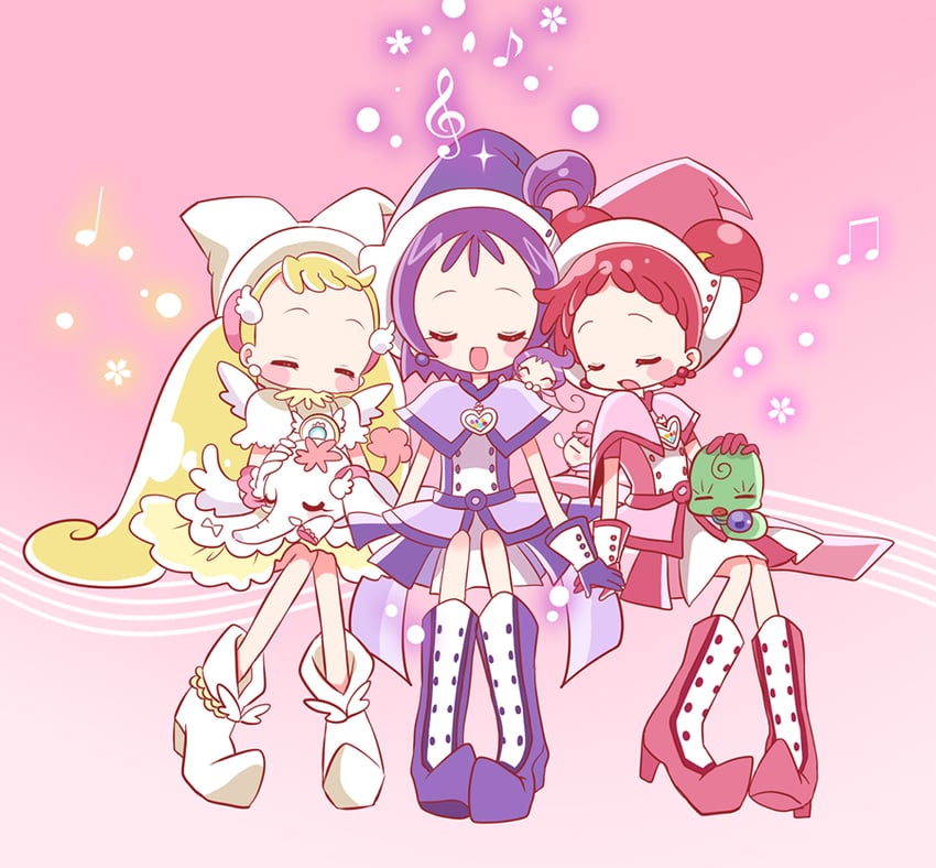 harukaze doremi, segawa onpu, makihatayama hana, majorika, dodo, and 1 more (ojamajo doremi) drawn by bottle_(x890264)