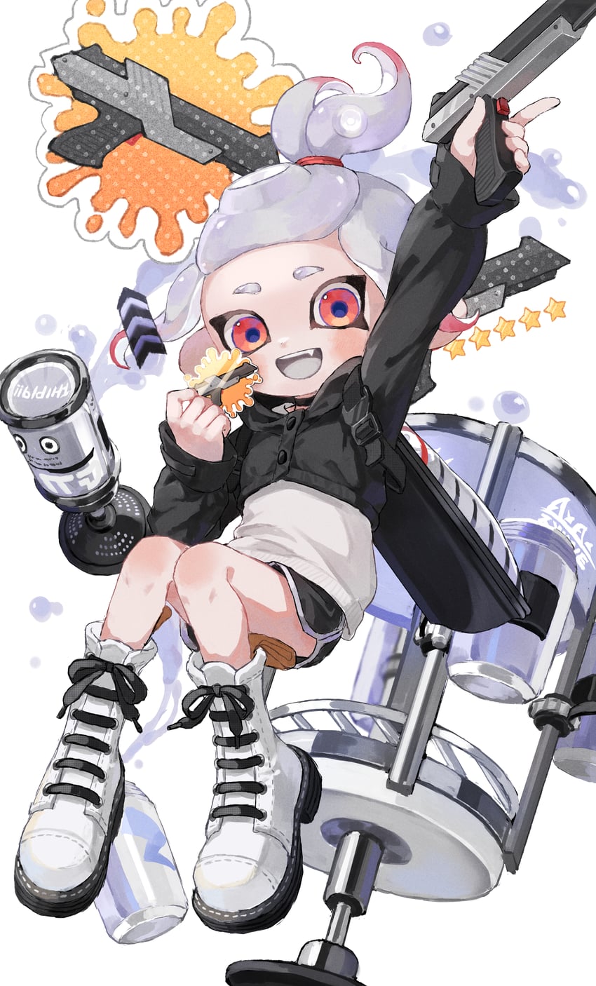 octoling player character and octoling girl (splatoon and 1 more) drawn by myon_rio