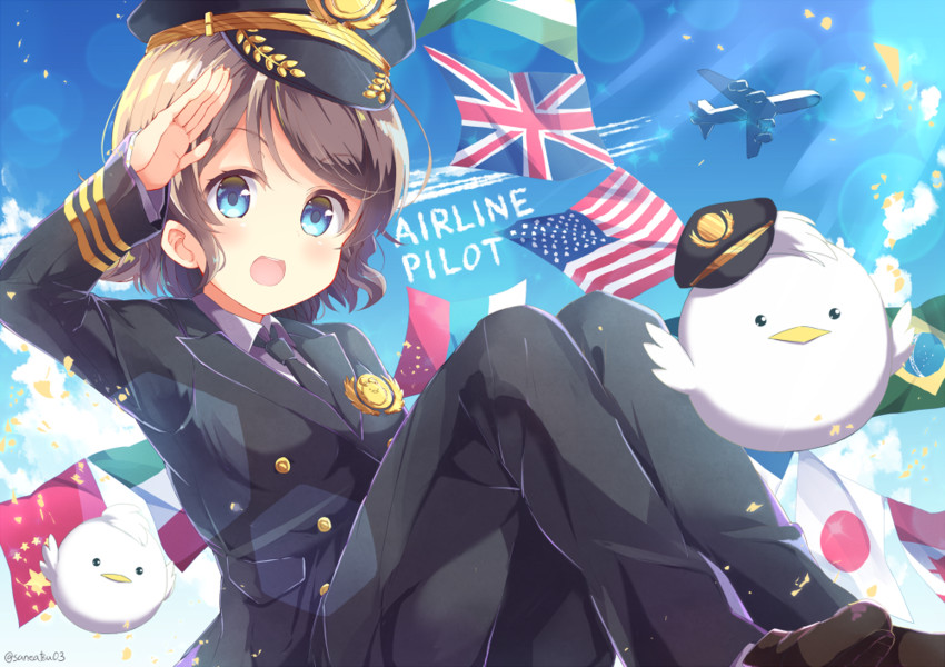 watanabe you and minami kotori (love live! and 2 more) drawn by niwasane_(saneatsu03)