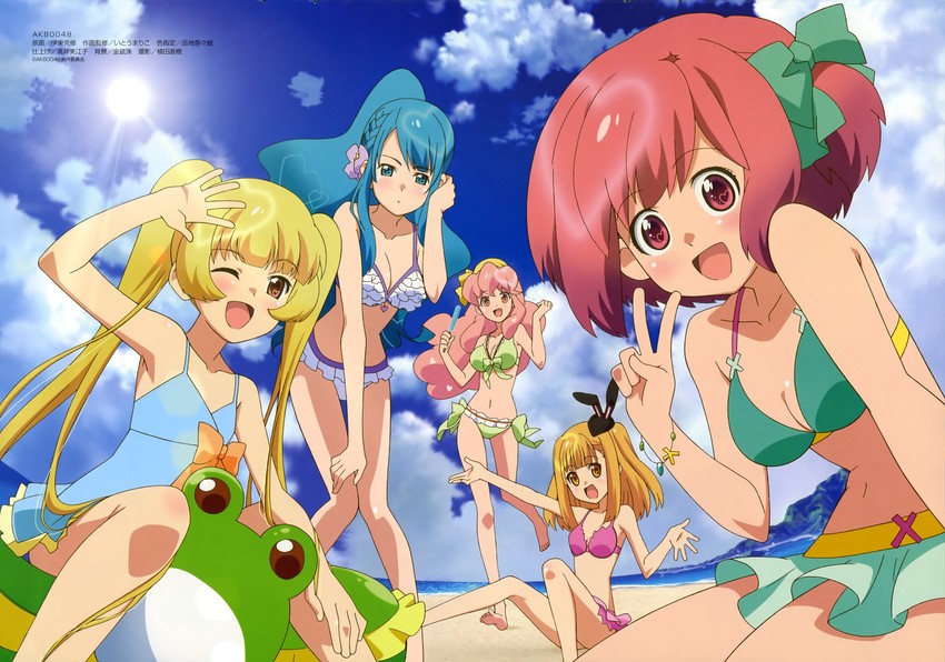 sono chieri, motomiya nagisa, shinonome sonata, ichijou yuuka, and aida orine (megami magazine and 1 more) drawn by itou_katsunobu