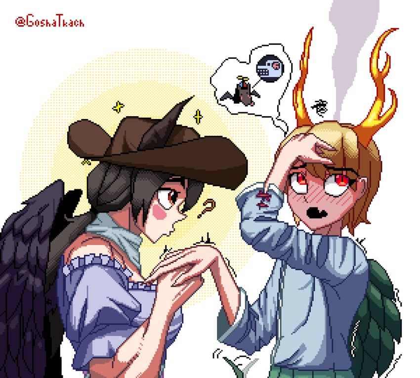 kicchou yachie and kurokoma saki (touhou) drawn by vexkaf