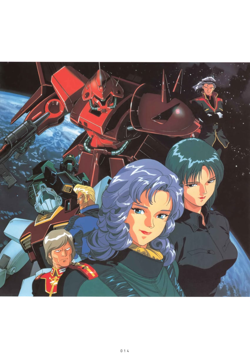 paptimus scirocco, rosamia badam, marasai, nemo, gm ii, and 3 more (gundam and 1 more) drawn by kitazume_hiroyuki
