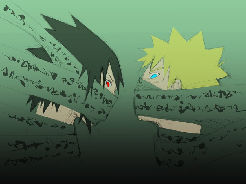 uzumaki naruto and uchiha sasuke (naruto and 1 more) drawn by nikuyayoi