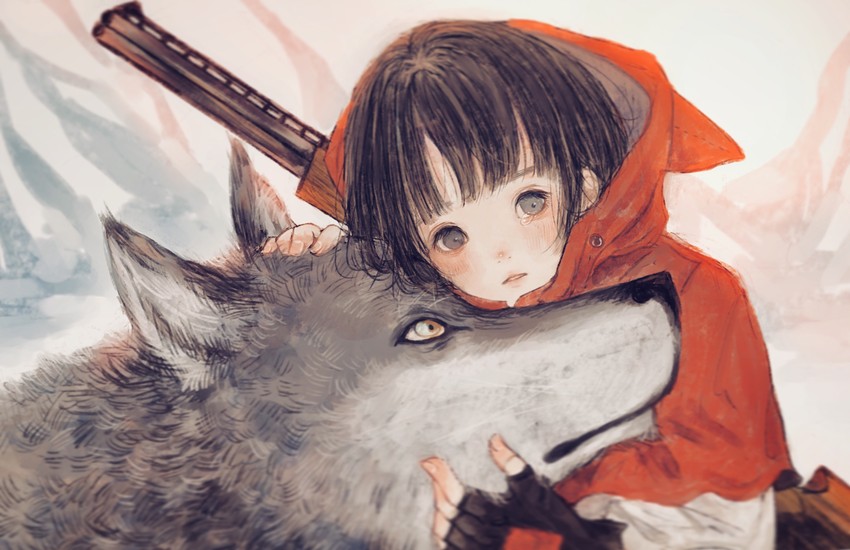 little red riding hood and big bad wolf (little red riding hood) drawn by orie_h