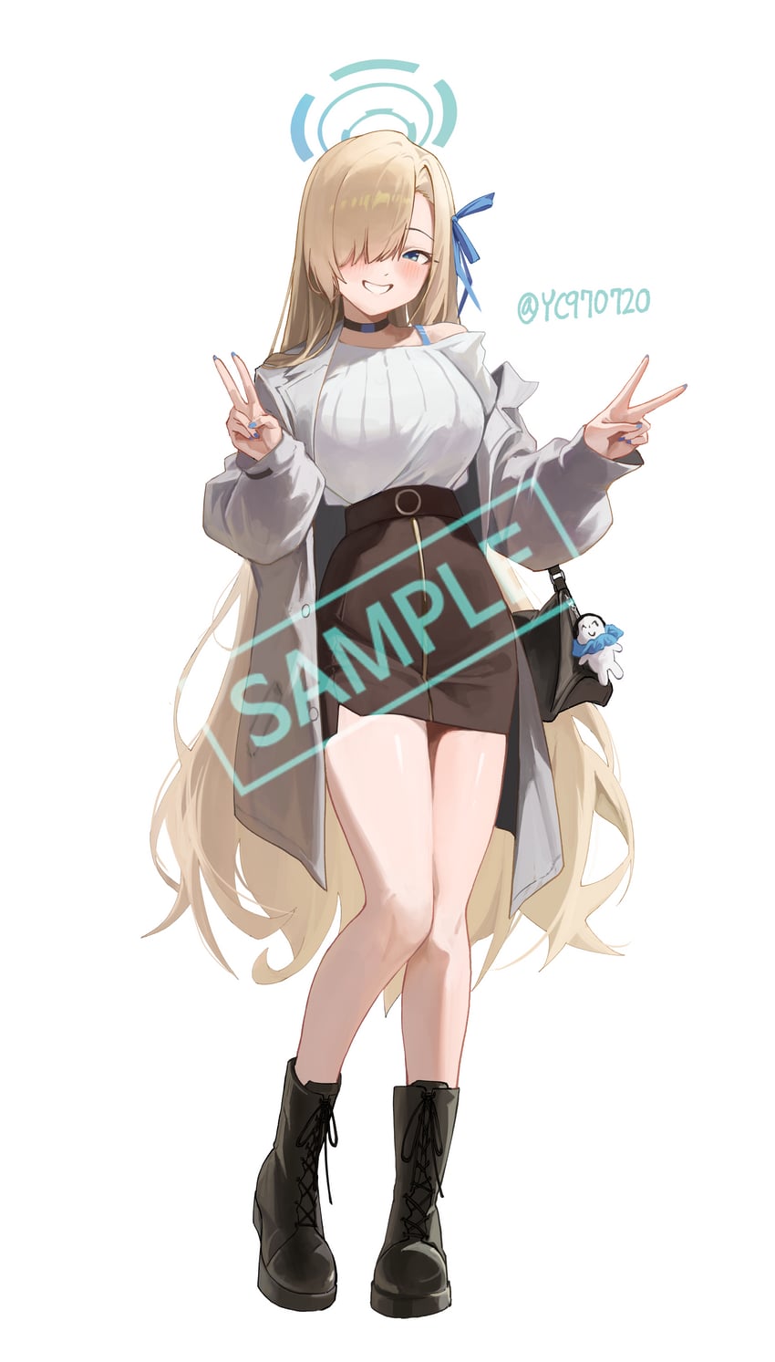 sensei, doodle sensei, and asuna (blue archive) drawn by yc97
