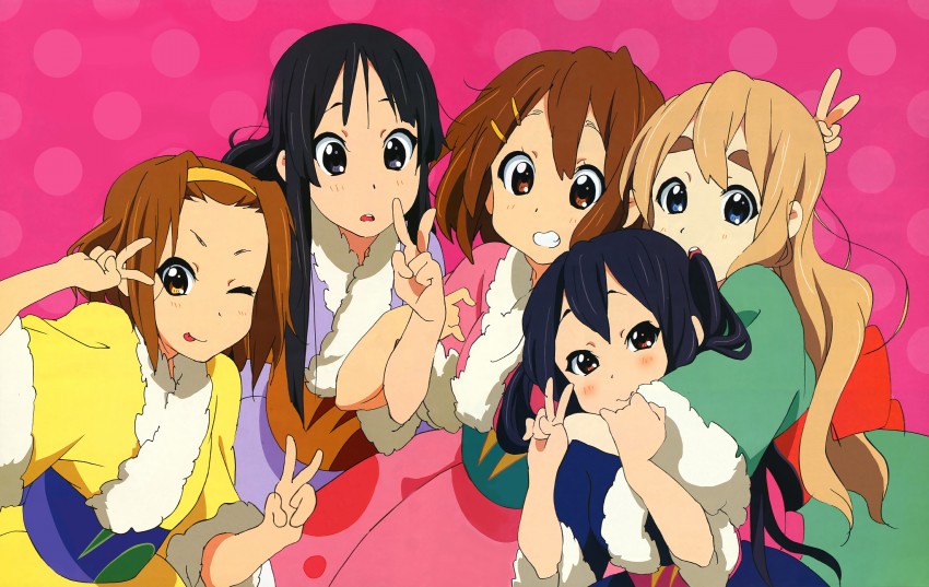 akiyama mio, nakano azusa, hirasawa yui, tainaka ritsu, and kotobuki tsumugi (k-on!) drawn by yamada_naoko