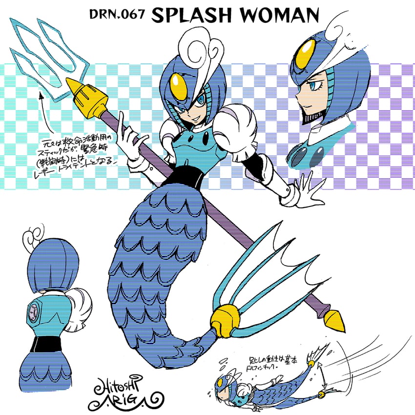 splash woman (mega man and 2 more) drawn by ariga_hitoshi
