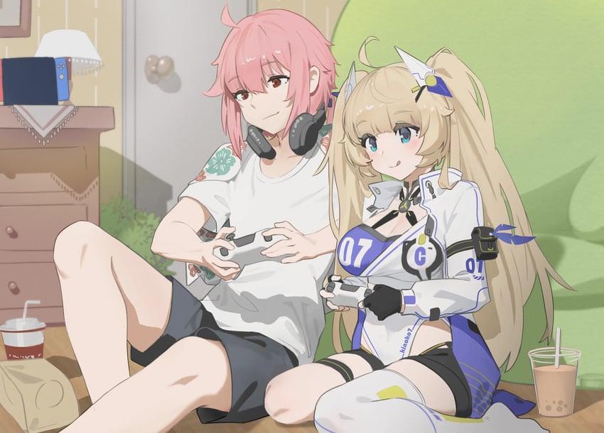 c chan and a pi (indie virtual youtuber) drawn by bilibili_581334