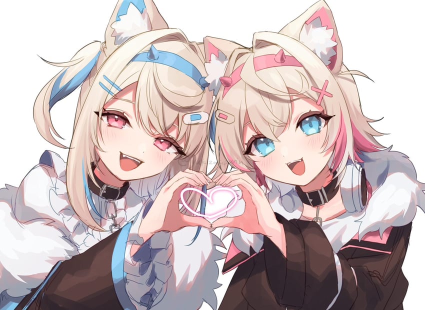fuwawa abyssgard and mococo abyssgard (hololive and 1 more) drawn by yukizaki_purin