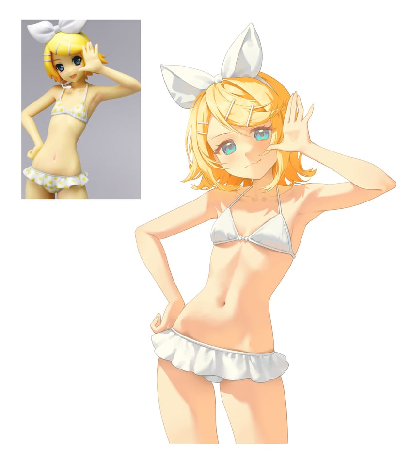 kagamine rin (vocaloid and 1 more) drawn by da00o01