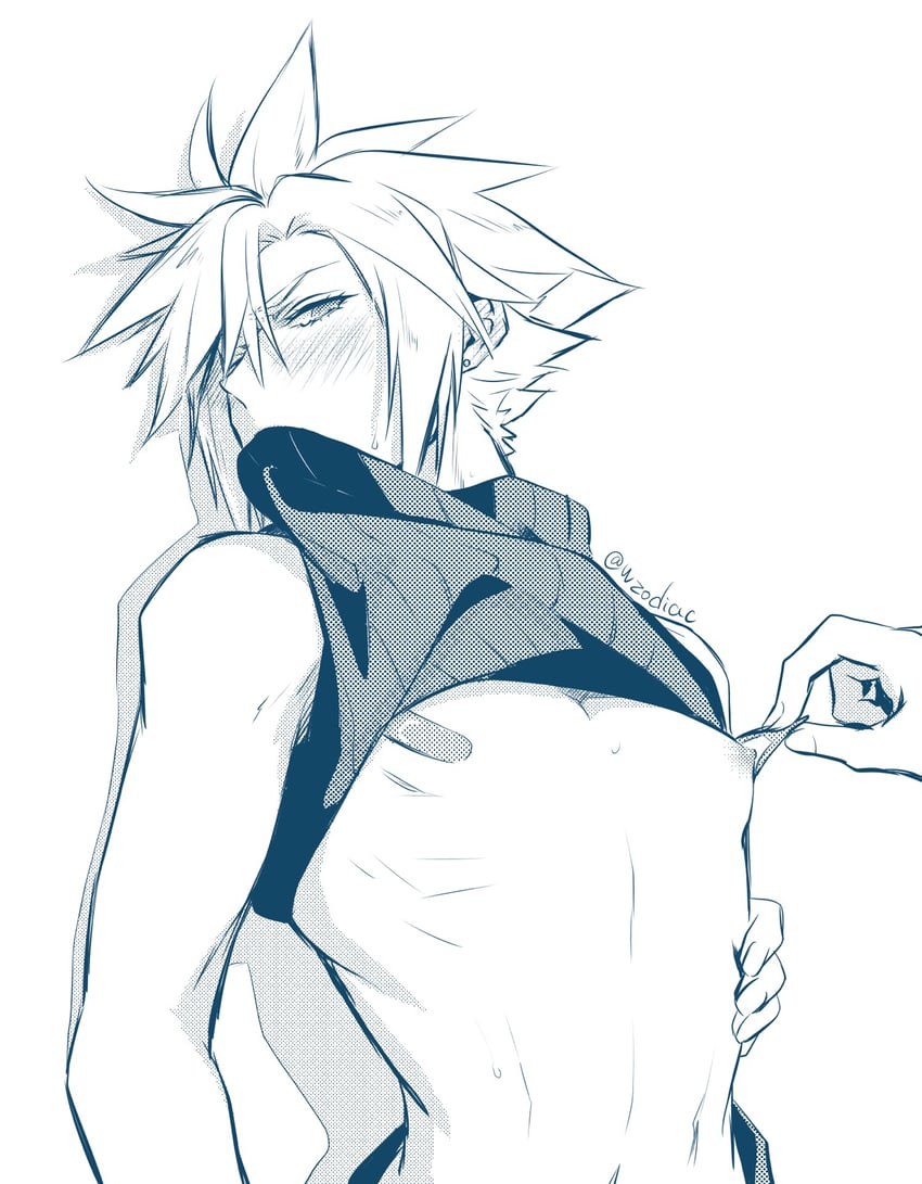 cloud strife (final fantasy and 2 more) drawn by rukashio