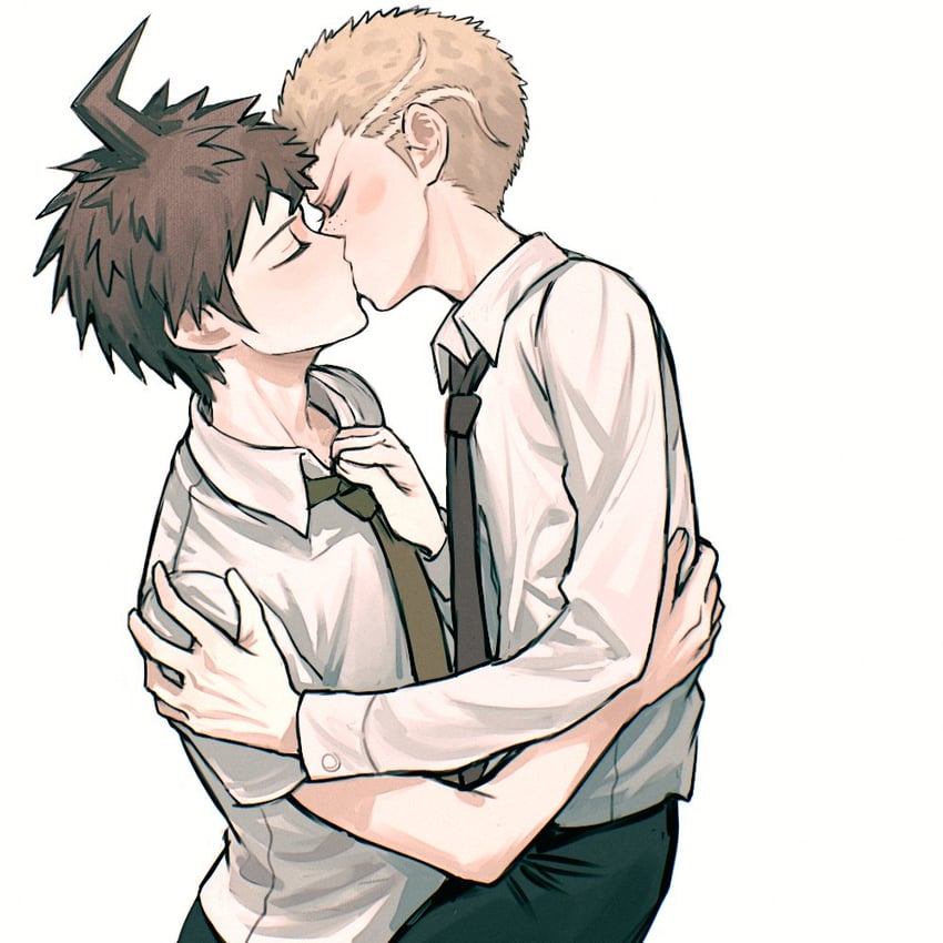 hinata hajime and kuzuryu fuyuhiko (danganronpa and 1 more) drawn by casssstle12