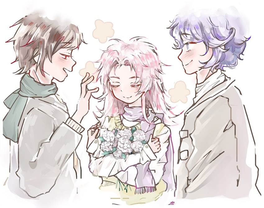 hatsutori hajime, utsugi noriyuki, and harada minoru (saibou shinkyoku) drawn by alma5567