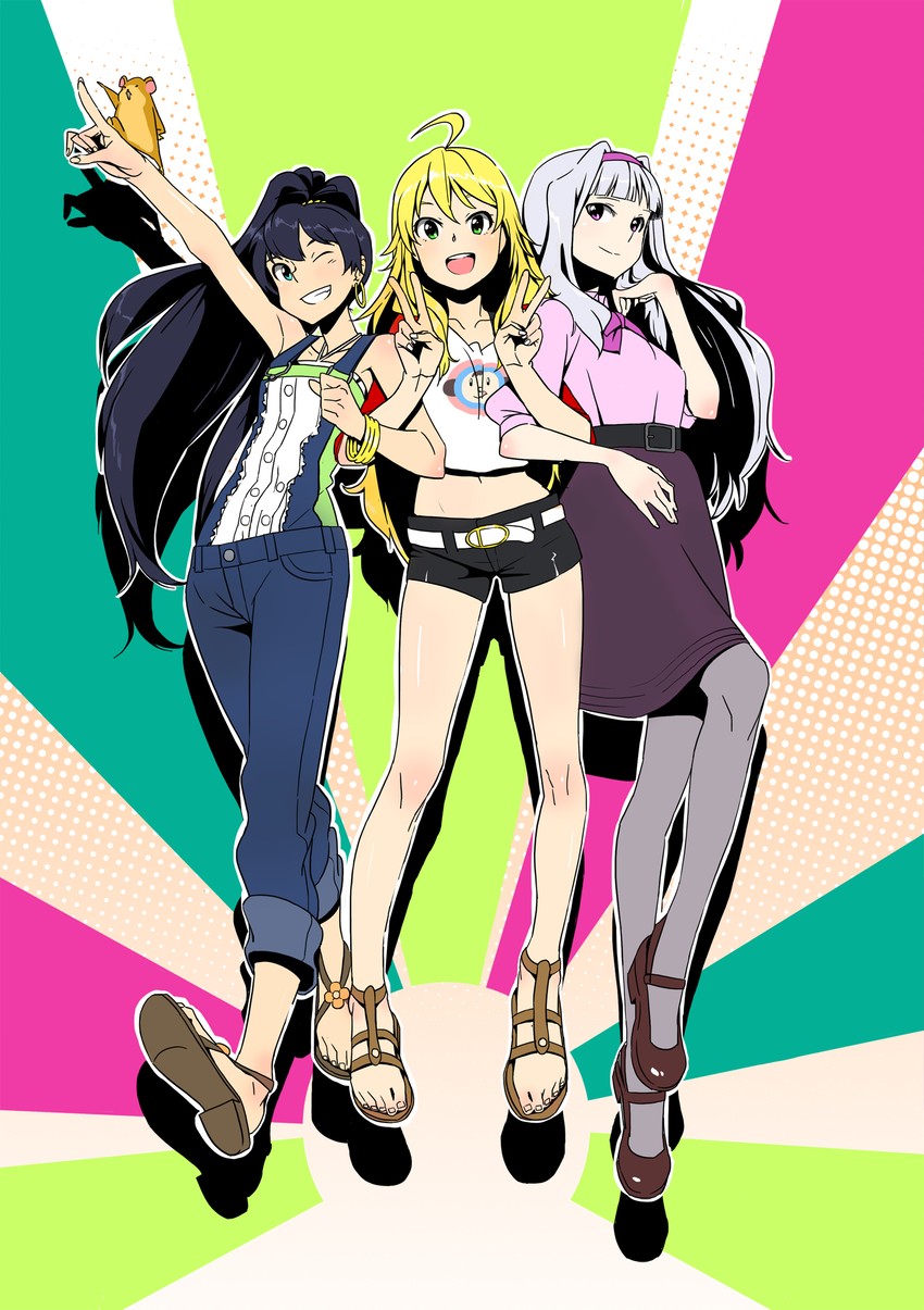 hoshii miki, shijou takane, ganaha hibiki, and hamuzou (idolmaster) drawn by gulim