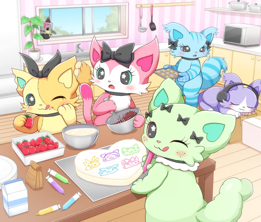 mia, rico, chelsea, emma, layla, and 1 more (sanrio and 1 more) drawn by remoa_(kuremoa3912)