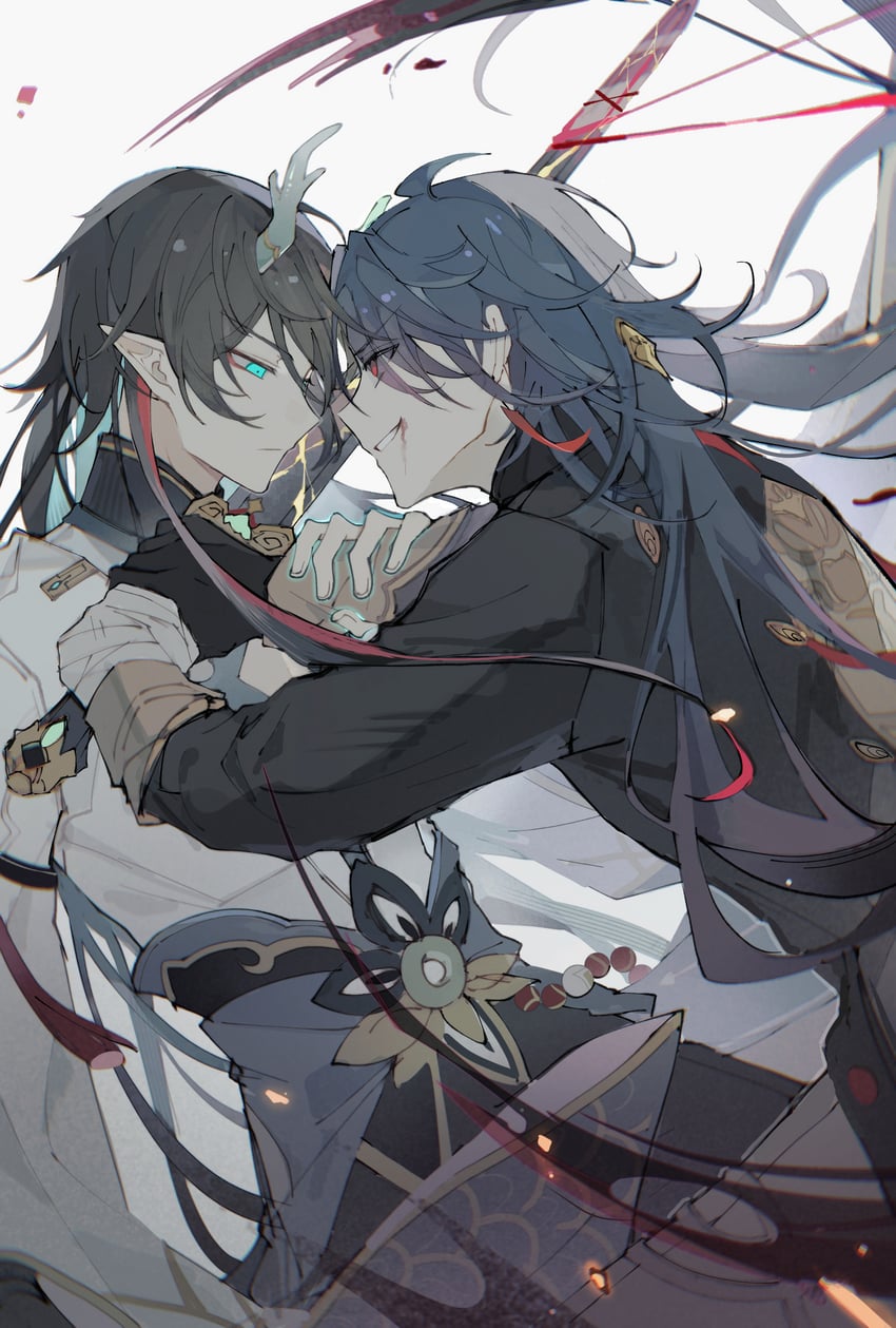 dan heng and blade (honkai and 1 more) drawn by yue_(shemika98425261)