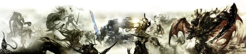 mortarion, nurgle, and kaldor draigo (warhammer 40k) drawn by jon_sulivan