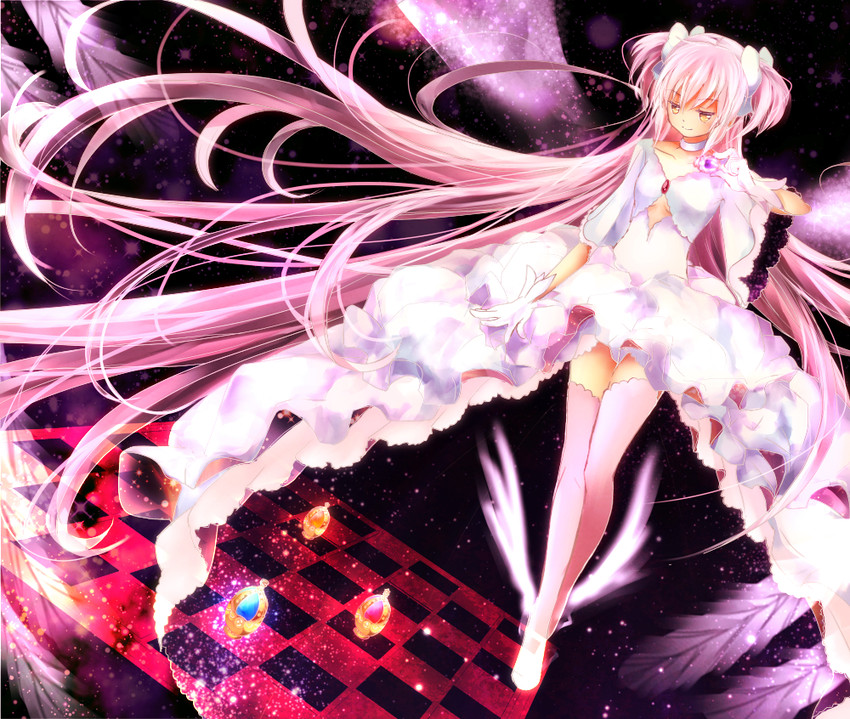 kaname madoka and ultimate madoka (mahou shoujo madoka magica) drawn by oka_(umanihiki)