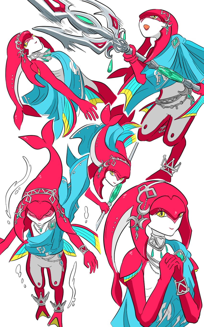 mipha (the legend of zelda and 1 more) drawn by yellowdogcontract