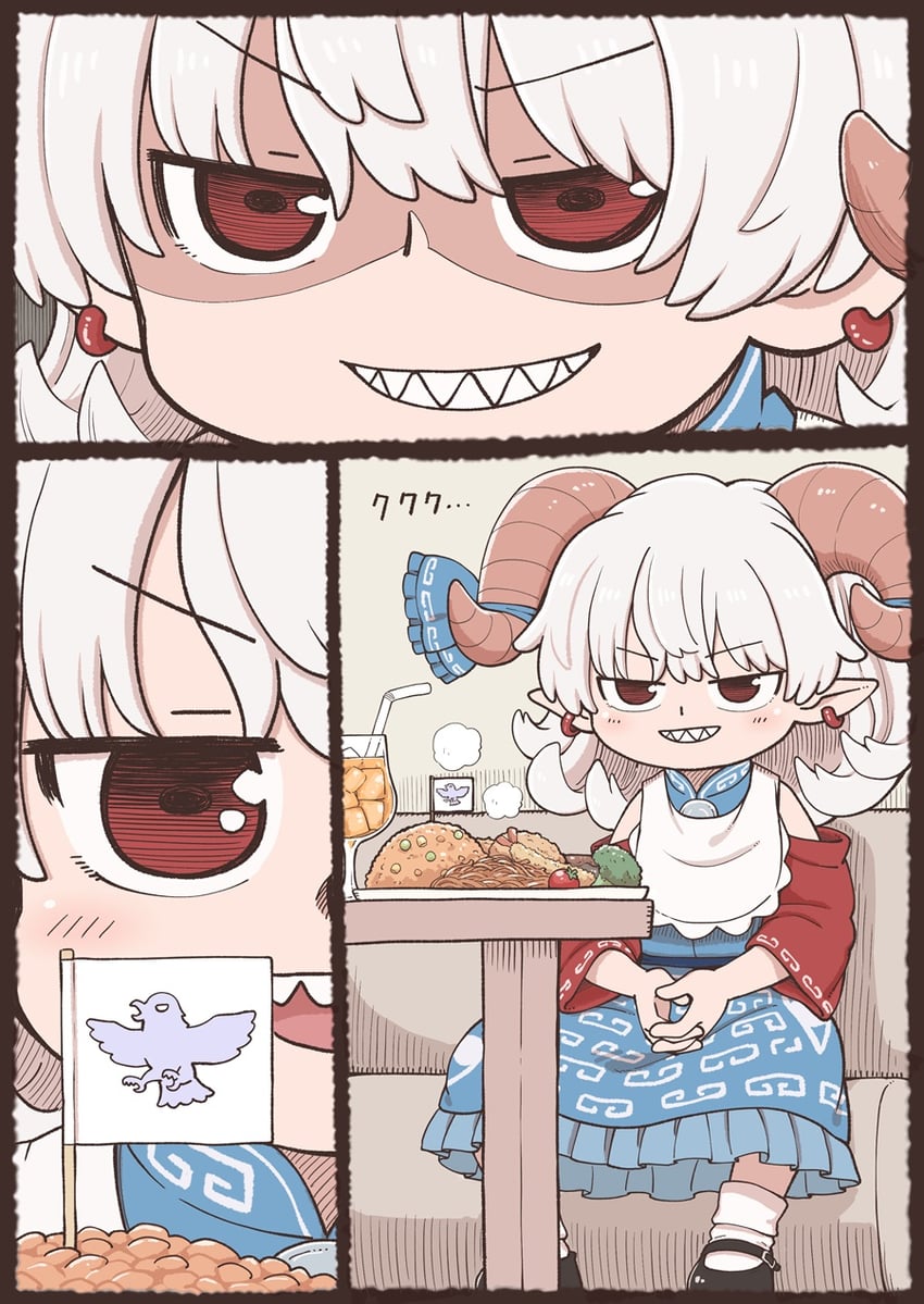 toutetsu yuuma and eagle spirit (touhou) drawn by poronegi