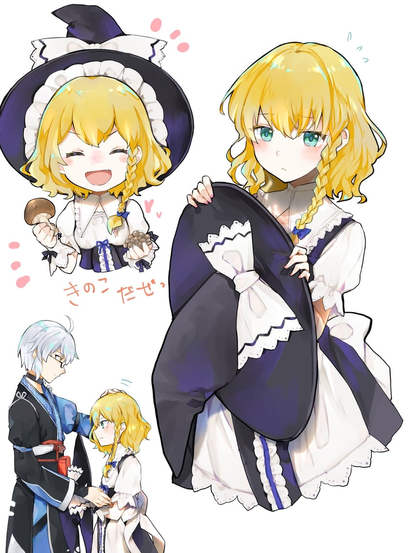 kirisame marisa and morichika rinnosuke (touhou and 1 more) drawn by minatsuki_yurara