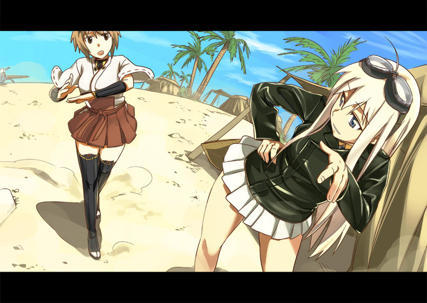 hanna-justina marseille and katou keiko (world witches series and 1 more) drawn by ningen_(ningen96)
