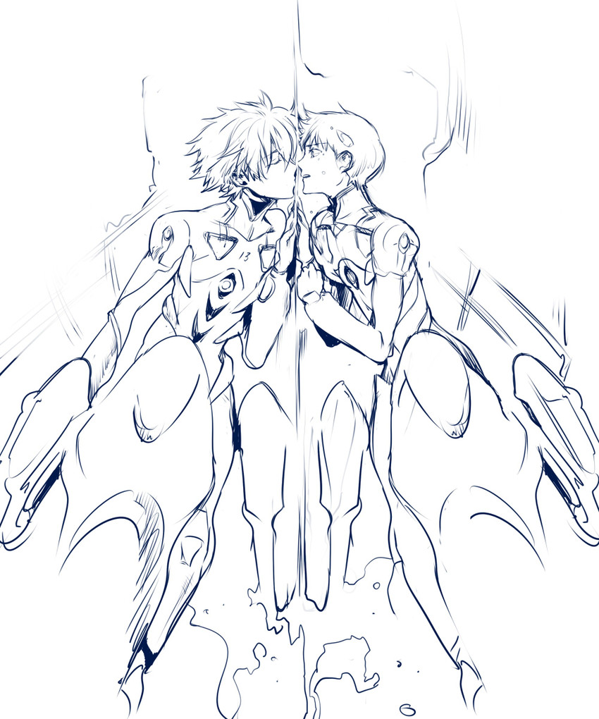 ikari shinji and nagisa kaworu (neon genesis evangelion and 2 more) drawn by tori_(driftwood)