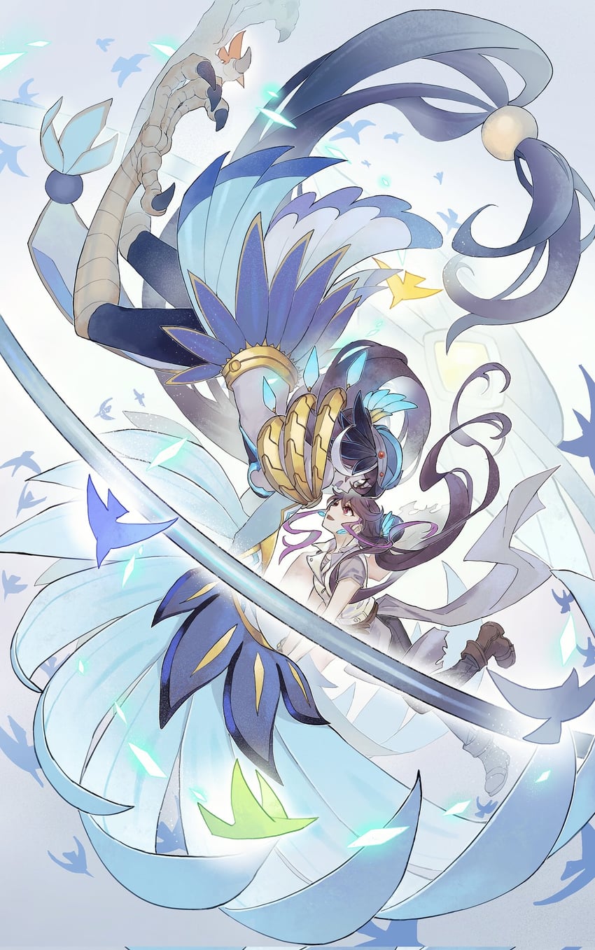 kurosaki ruri and lyrilusc - ensemblue robin (yu-gi-oh! and 1 more) drawn by shiqicheng