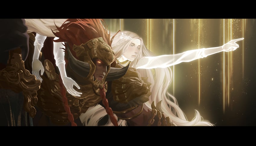 miquella and promised consort radahn (elden ring and 1 more) drawn by maifraniak and suhebzako