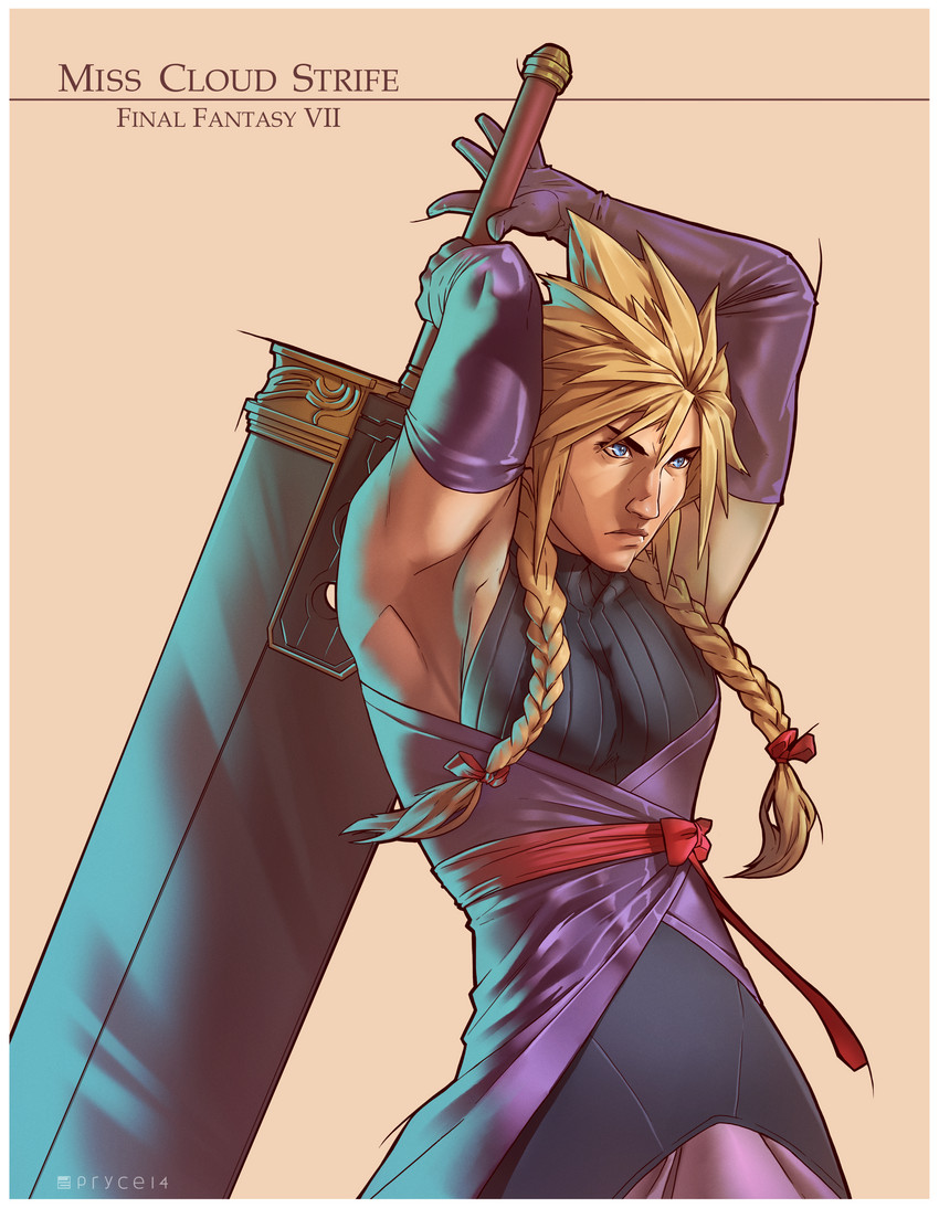 cloud strife (final fantasy and 1 more) drawn by jamal_campbell