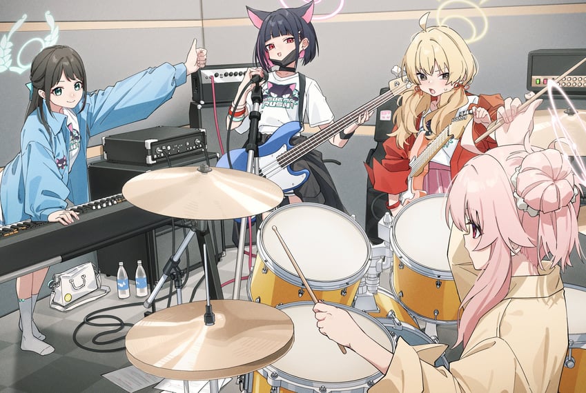 kazusa, natsu, airi, and yoshimi (blue archive) drawn by sho_bu_1116