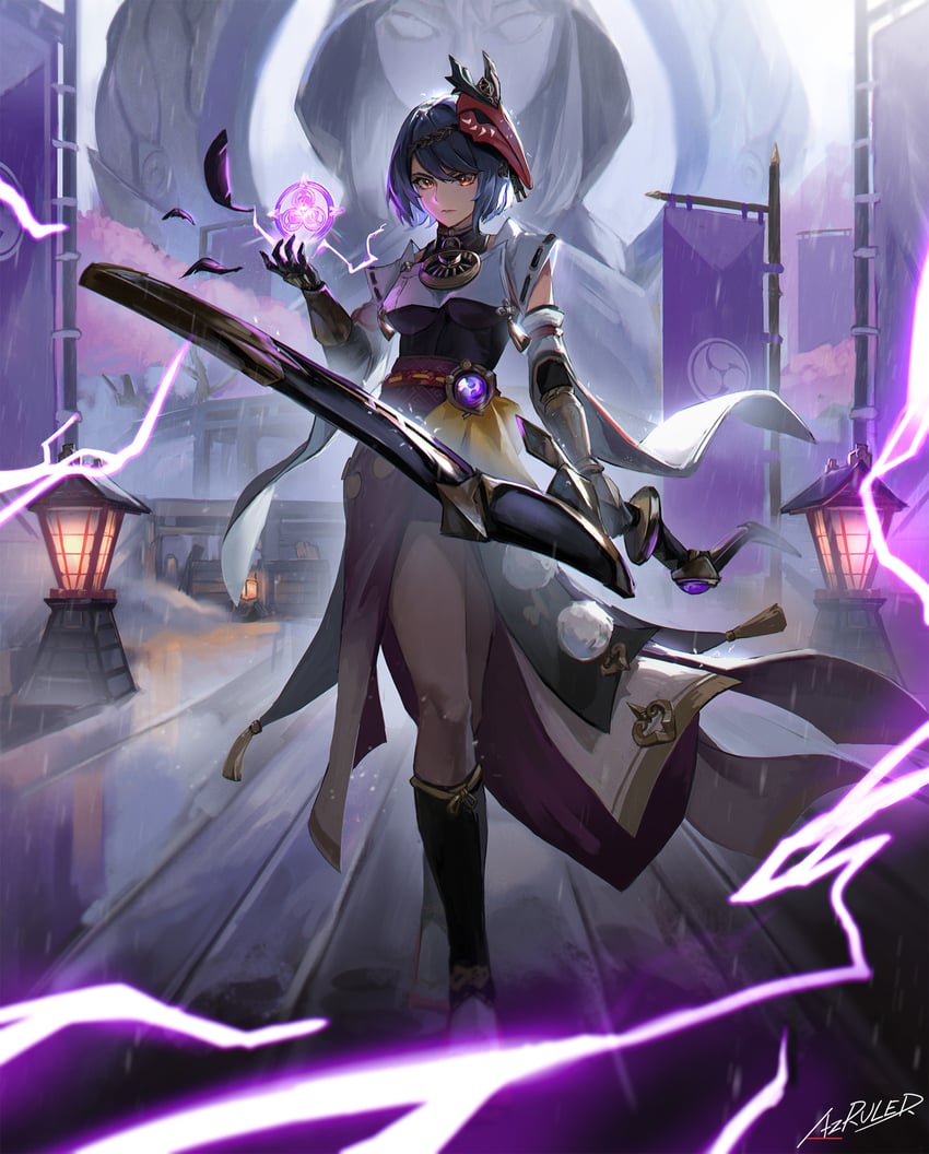 kujou sara (genshin impact) drawn by az'ruler