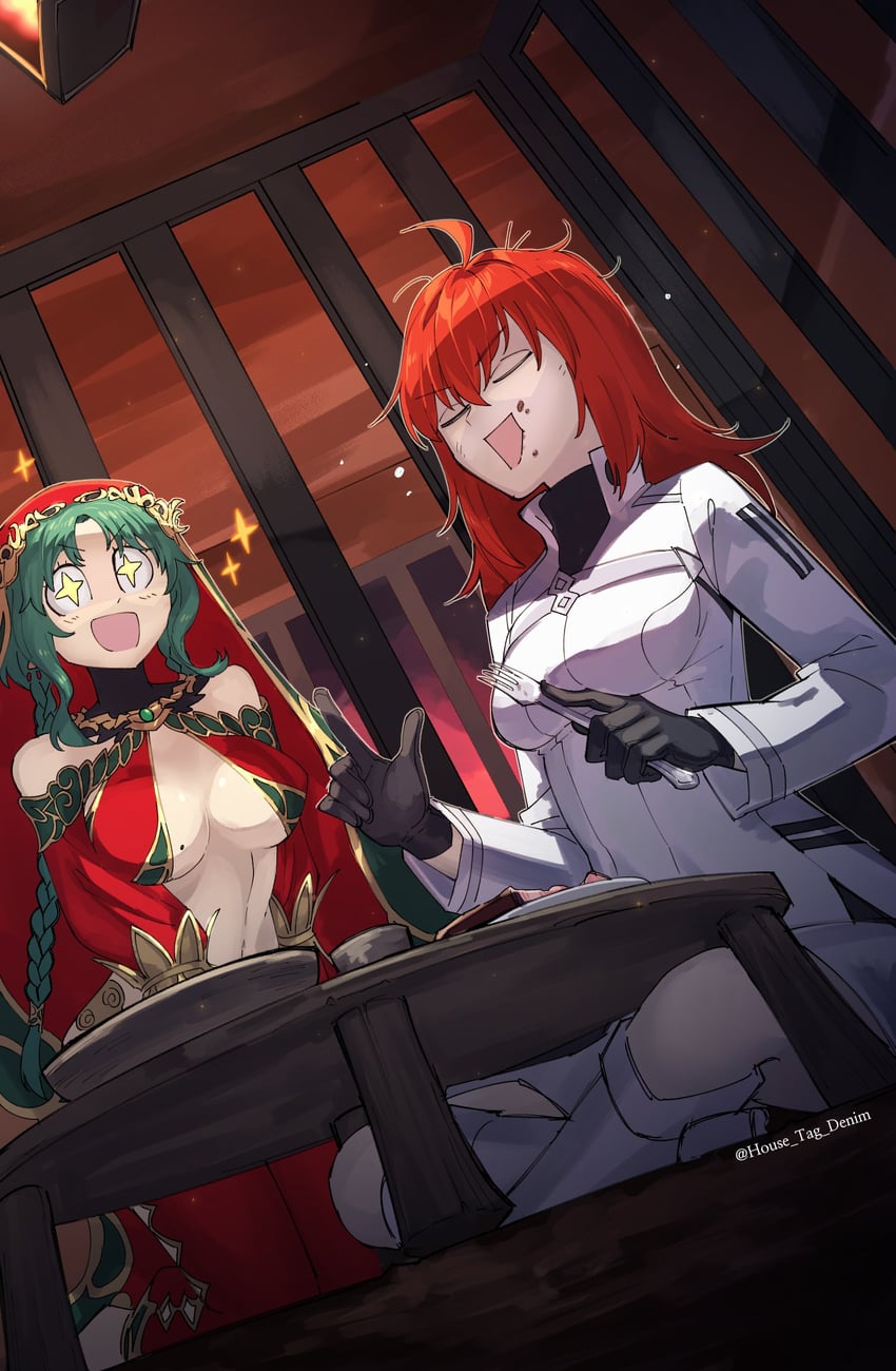 fujimaru ritsuka and salome (fate and 1 more) drawn by house_tag_denim