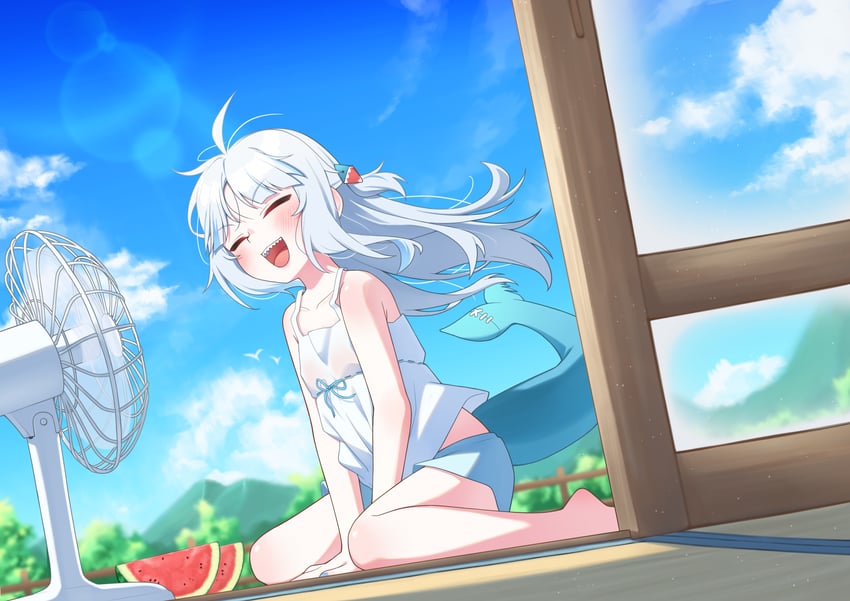 gawr gura (original and 2 more) drawn by ugaaaa1