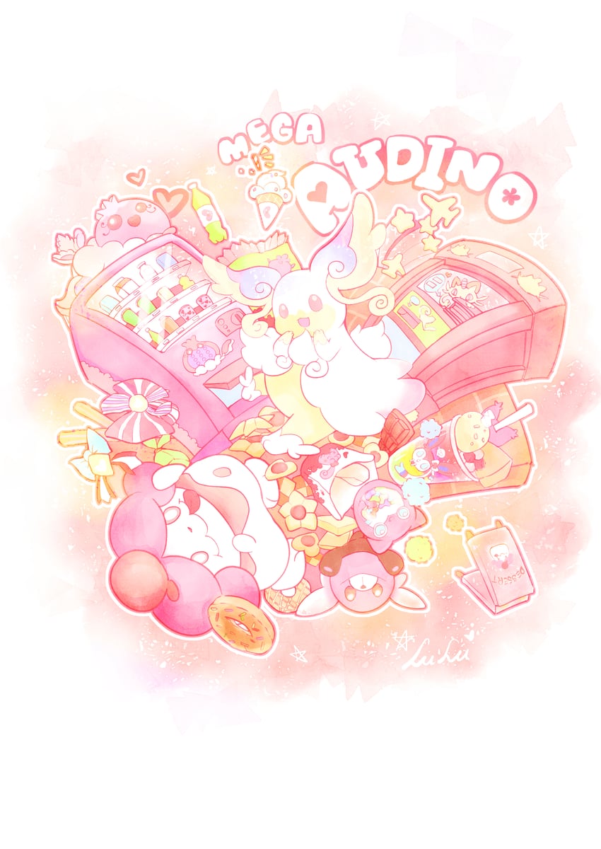sylveon, meowth, luvdisc, audino, igglybuff, and 5 more (pokemon) drawn by littlelluu