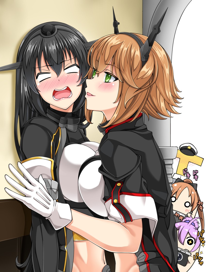 admiral, nagato, mutsu, akigumo, aoba, and 3 more (kantai collection) drawn by ahika_(akihasakuri)