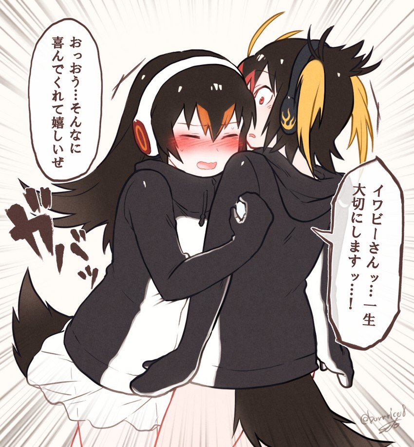 rockhopper penguin and gentoo penguin (kemono friends) drawn by seto_(harunadragon)