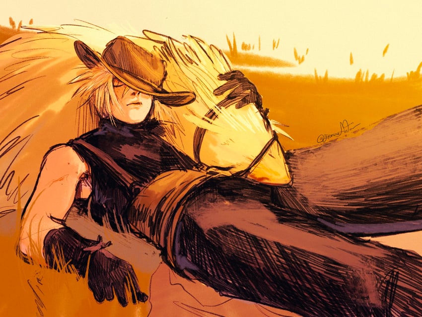 cloud strife (final fantasy and 1 more) drawn by torufinn_(ermine_foster)