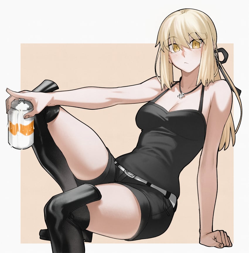 artoria pendragon and saber alter (fate and 1 more) drawn by kamisato_sora