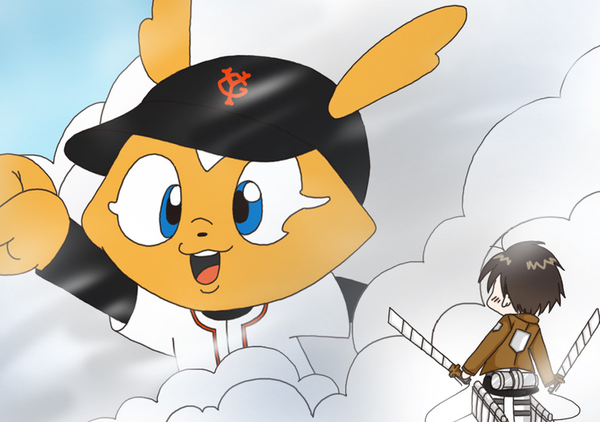 eren yeager and giabbit (shingeki no kyojin and 1 more) drawn by riku_(24842385)